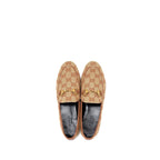 Gucci Size 35.5 Jordan Loafers canvas dark beige
