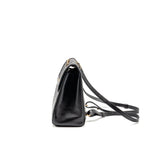 Chanel Chevron Frame Quilted Backpack Aged Calfskin Black GHW