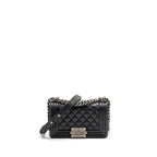 Chanel Small Boy Bag Caviar Black SHW (Microchip)