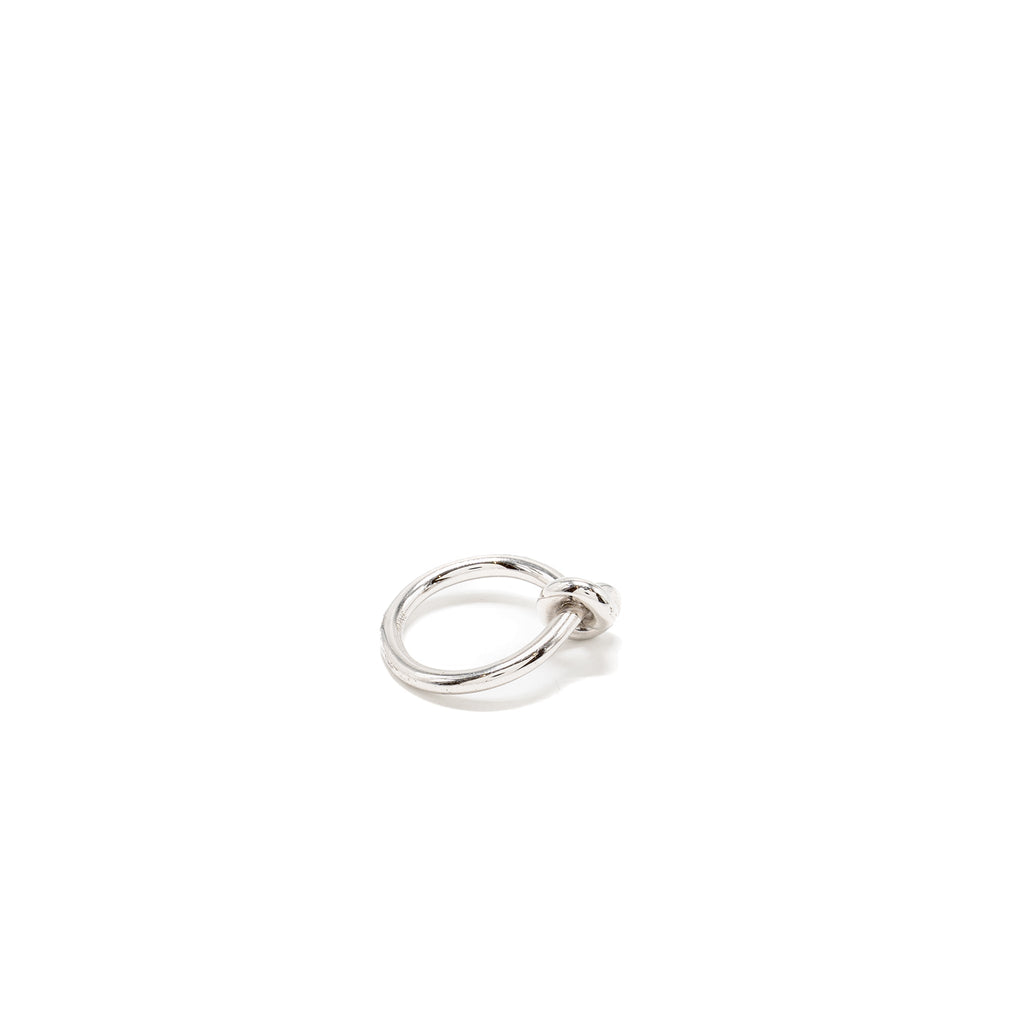 Celine Size 52 Knot Ring Brass Rhodium Silver Tone