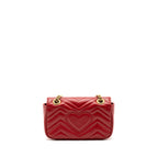 Gucci Small GG marmont shoulder bag calfskin red GHW