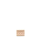 Chanel Quilted small classic flap wallet / card holder calfskin iridescent pink SHW