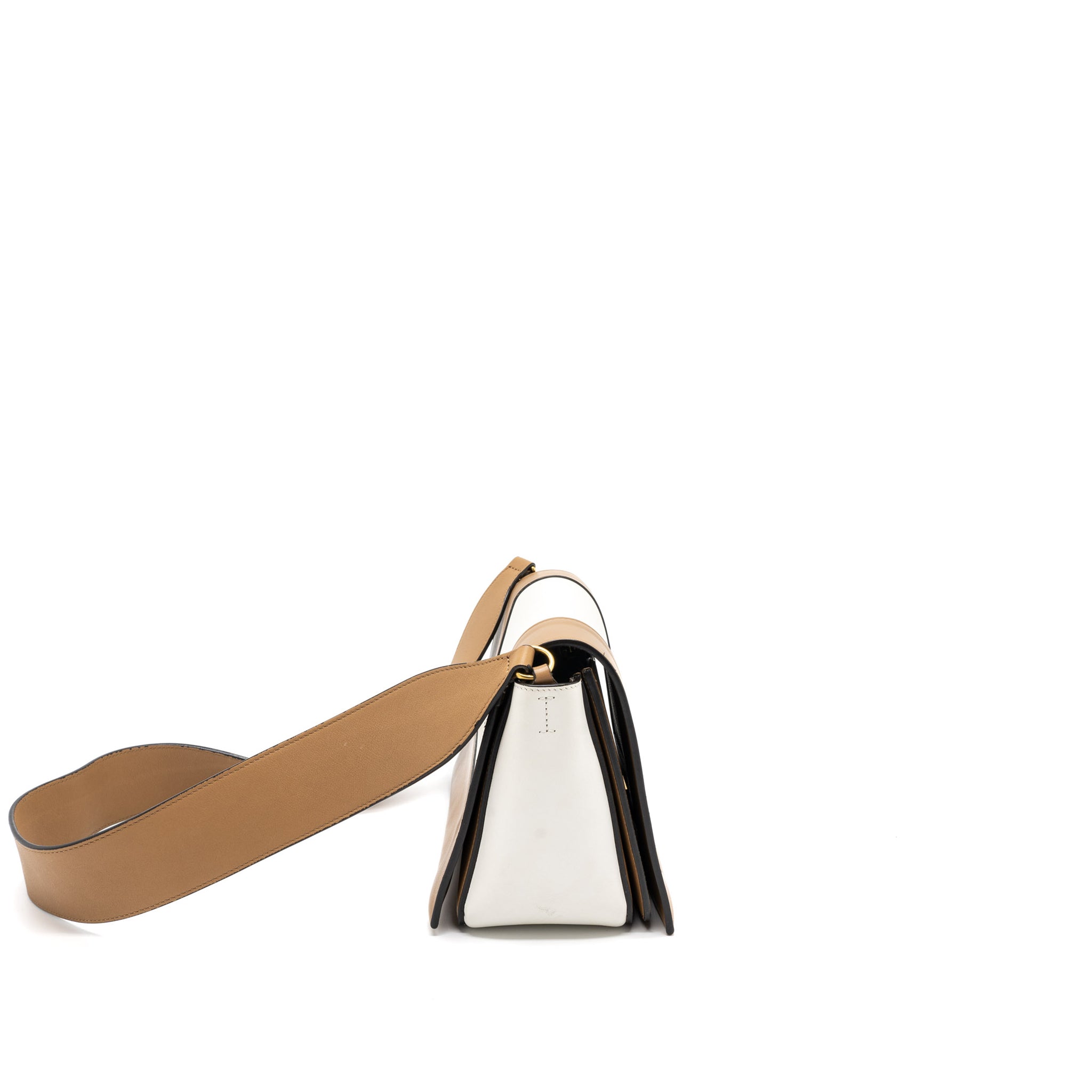 Celine Frame Bag Calfskin Cream/Brown Brushed