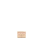 Chanel Quilted small classic flap wallet / card holder calfskin iridescent pink SHW