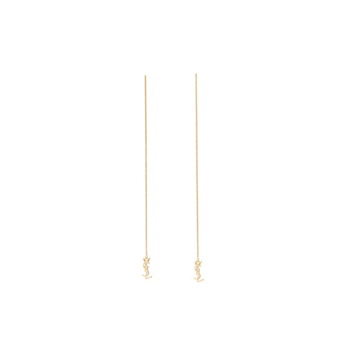 Saint Laurent/YSL Logo Dropped Earrings Gold Tone
