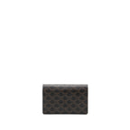 Celine wallet on strap triomphe canvas / lambskin tan