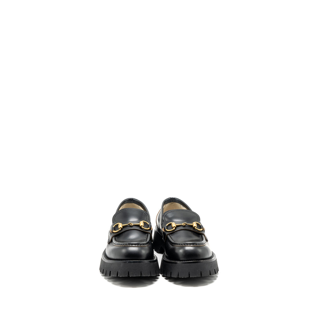 Gucci size 38 Jordan loafer calfskin black GHW