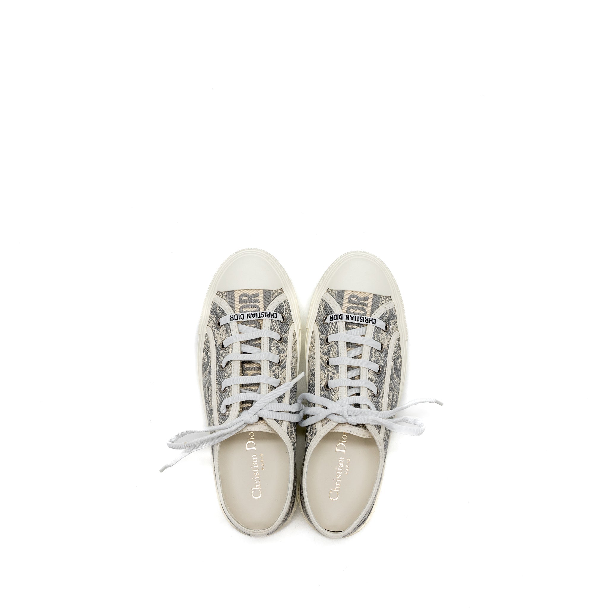 Dior size 37 walk n sneaker Toile de Jouy Embroidery grey/multicolour