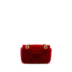 Gucci Small GG Marmont Bag Velvet Red GHW