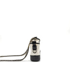 Chanel Small Gabrielle HOBO Bag Aged Calfskin White/Black Multicolour Hardware
