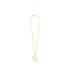 DIor Flora and Wing Circle Pendant Necklace Gold Tone