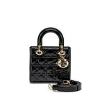 Dior Small Lady Dior Bag Patent Black LGHW