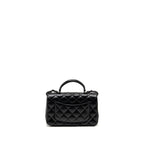Chanel Top Handle Mini Rectangular Flap Bag Lambskin So Black