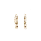 Chanel CC Logo Pearl Leather-Woven Earrings Light Gold Tone