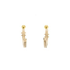 Chanel CC Hoop Earrings Light Gold Tone