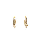 Chanel CC Hoop Earrings Light Gold Tone
