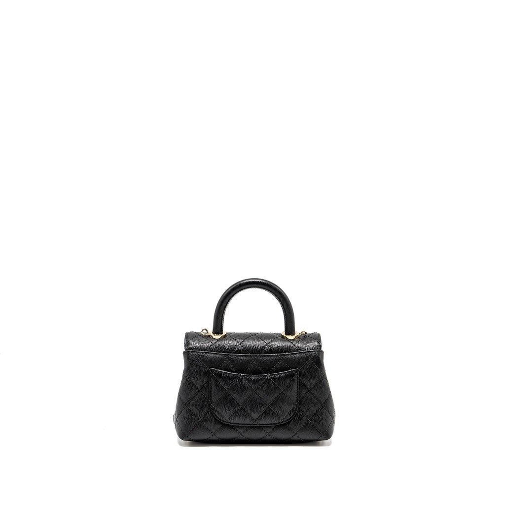 Chanel Mini CocoHandle Caviar Black LGHW (Microchip)