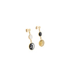 Dior Rose des Vents and Rose Celeste Earrings Yellow/White Gold/Diamond/Mother of Pearl/Onyx