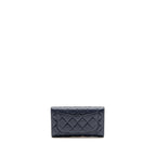 Chanel Classic Flap Long Wallet Caviar Dark Blue SHW
