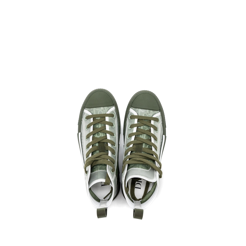 Dior Size 37 B23 Oblique High-Top Sneaker Olive/Oblique