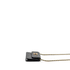 Chanel Zirconium Flap Clutch/Card Holder with Chain Lambskin Black GHW