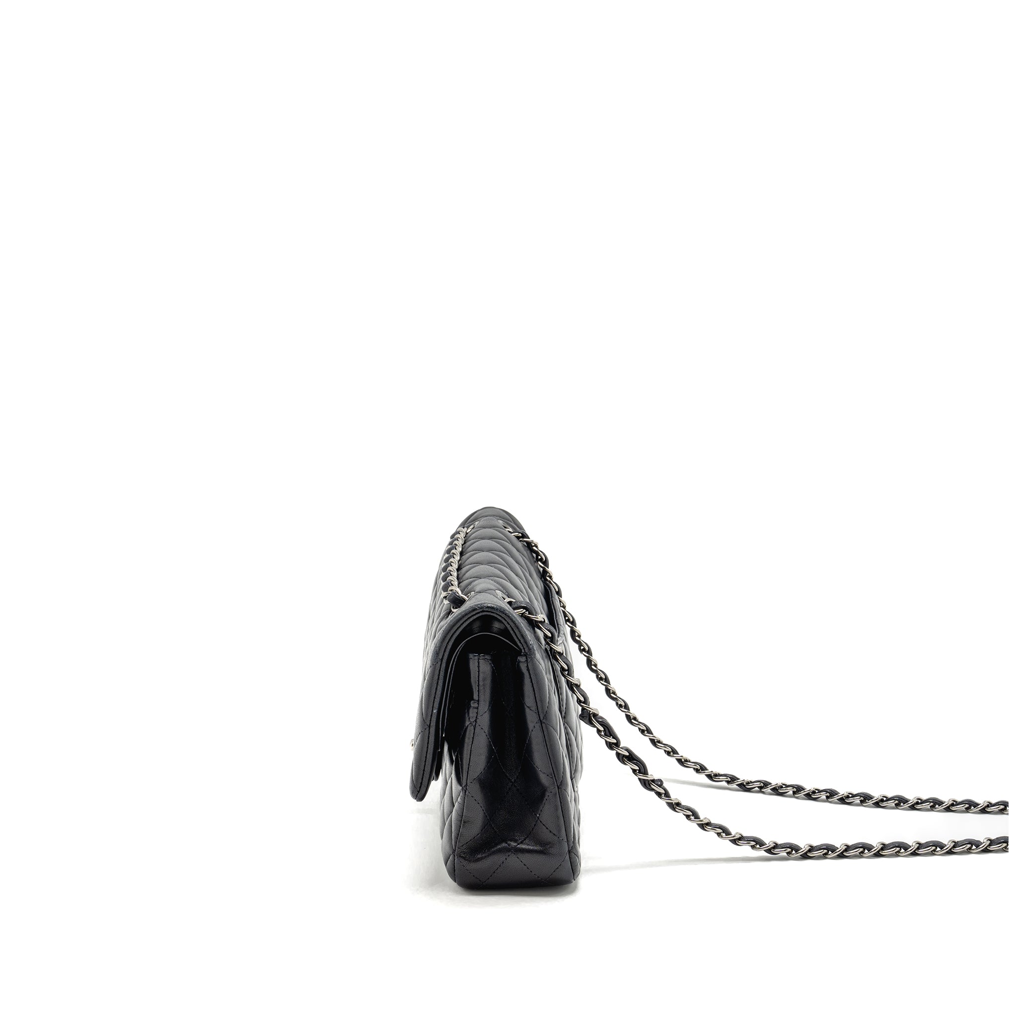 Chanel Medium Classic Double Flap Bag Lambskin Dark Blue SHW