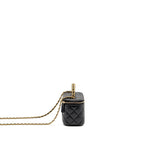Chanel Top Handle Long Vanity Lambskin Black GHW(Microchip)