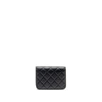 Chanel Zirconium Flap Clutch/Card Holder with Chain Lambskin Black GHW