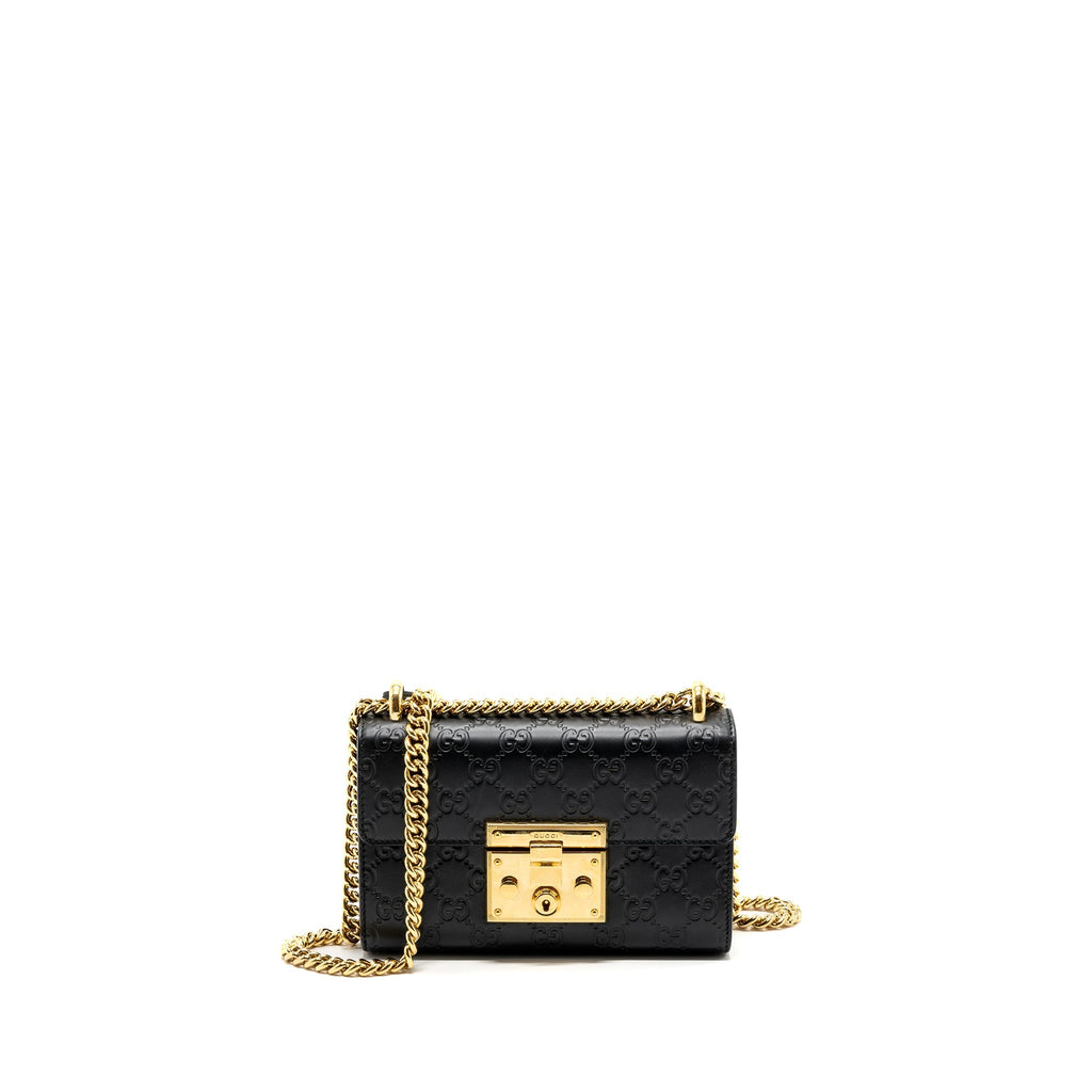 Gucci padlock chain bag calfskin black GHW