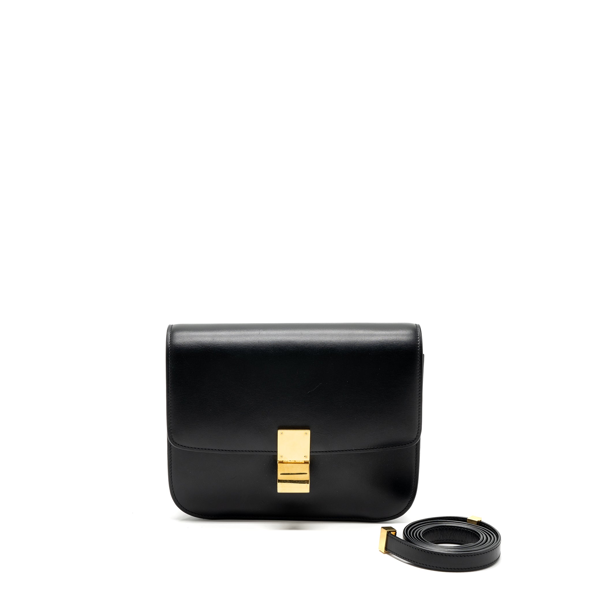 Celine medium classic box bag calfskin black
