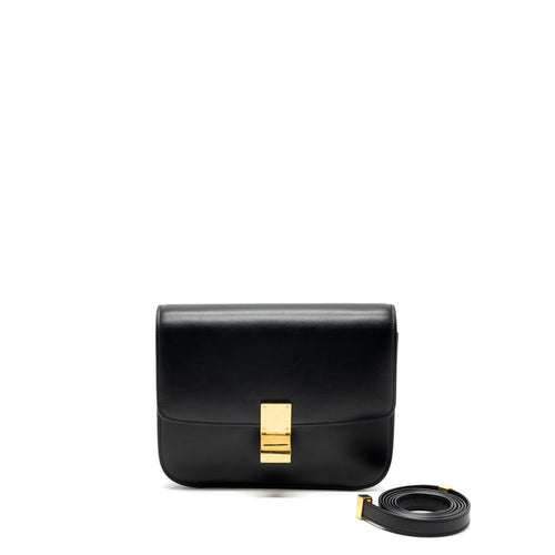 Celine medium classic box bag calfskin black