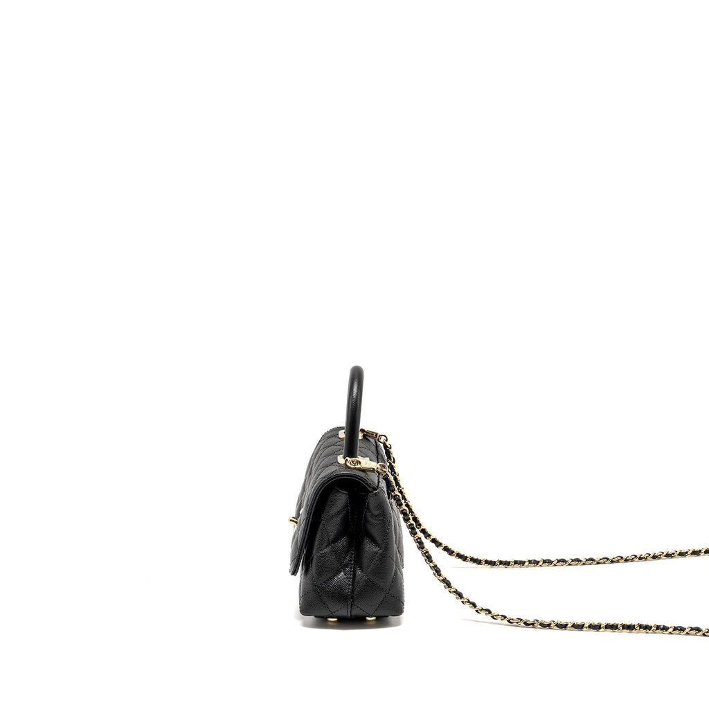 Chanel Mini CocoHandle Caviar Black LGHW (Microchip)