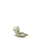 Fendi size 35 fendi first high-heeled slingbacks leather green SHW