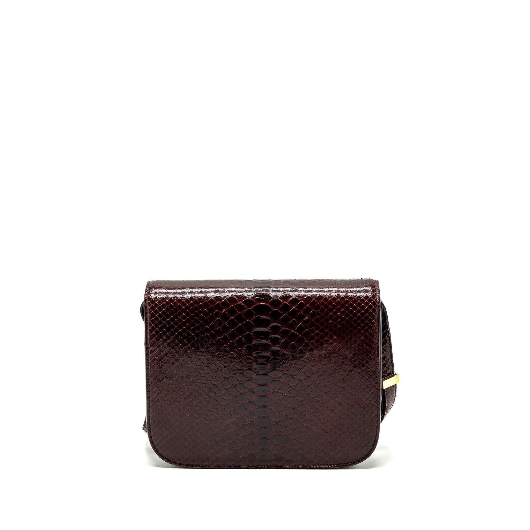 Celine medium classic box bag python burgundy