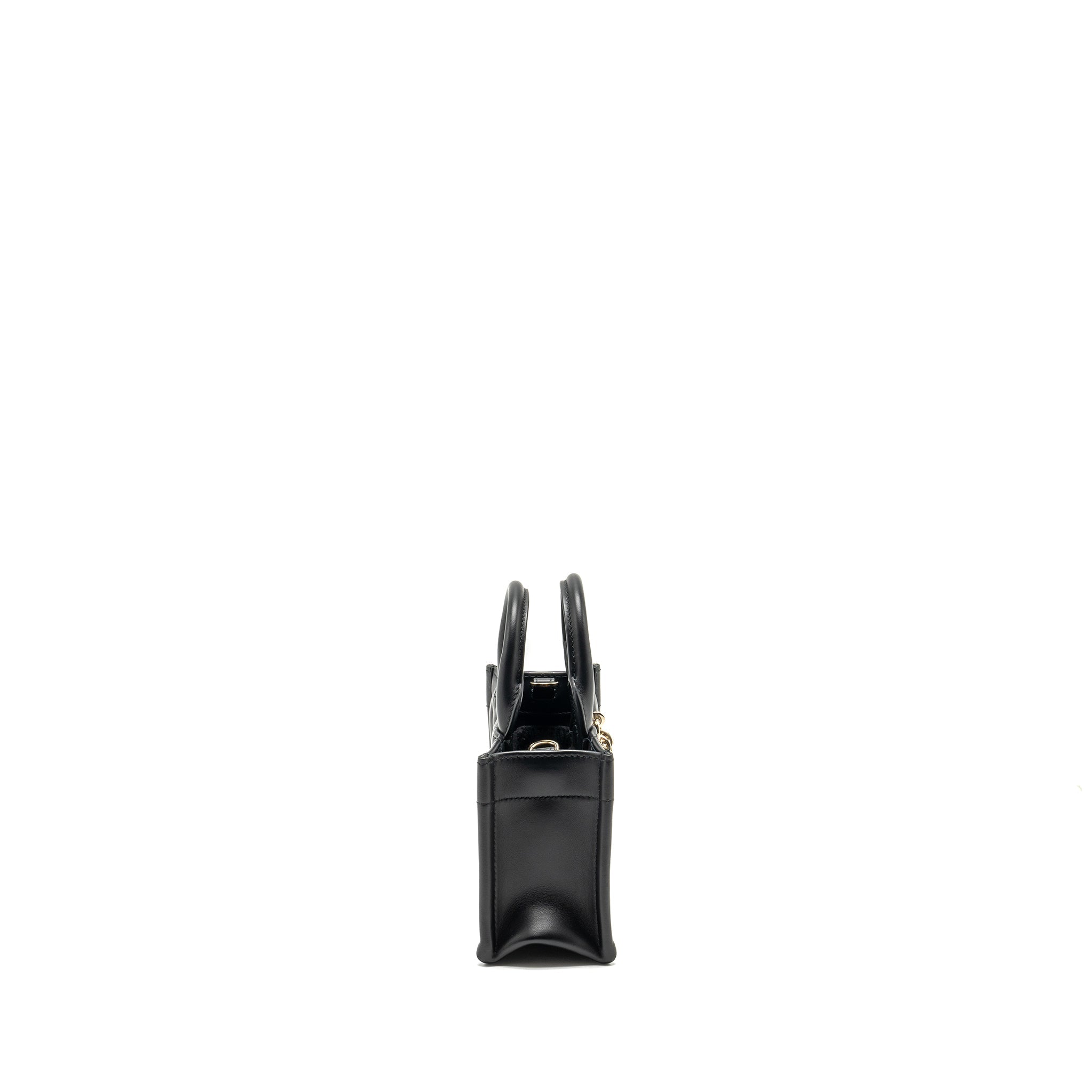 Dior Dioramour Mini Dior Book Tote Macrocannage Calfksin Black LGHW
