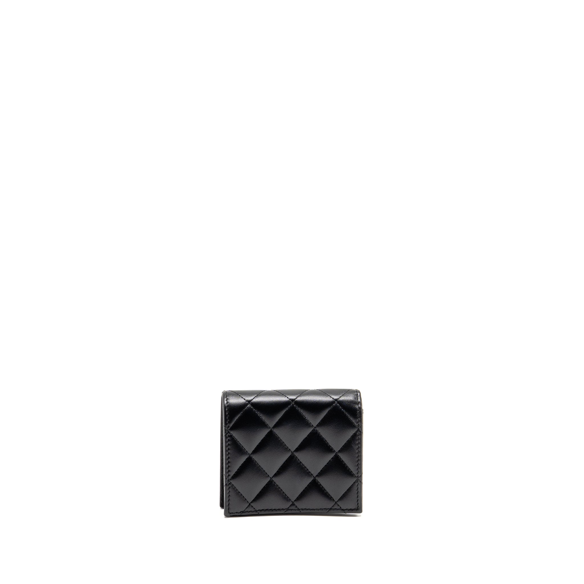 Chanel Detailed CC Logo Quilted Wallet Lambskin Black LGHW (Microchip)