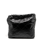Chanel Medium 22 Shiny Calfskin Black SHW (Microchip)