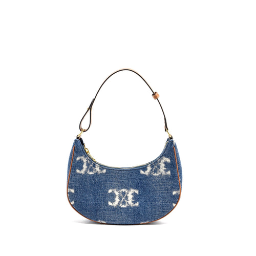 Celine Medium Ava Bag With Triomphe Denim Navy/Tan