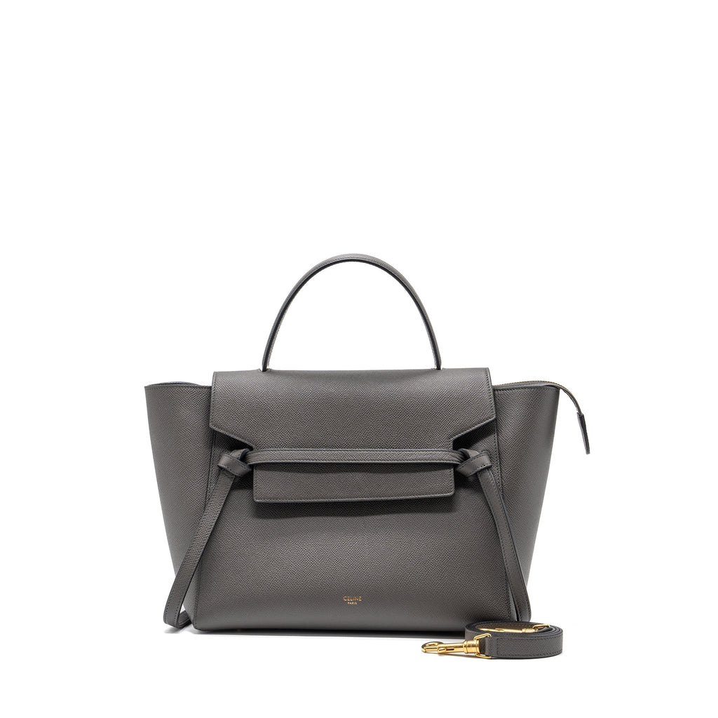 Celine Mini Belt Bag Grained Calfskin Dark Grey