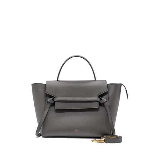 Celine Mini Belt Bag Grained Calfskin Dark Grey