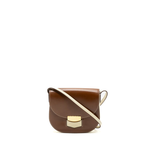 Celine troutteur crossbody bag leather caramel / cream