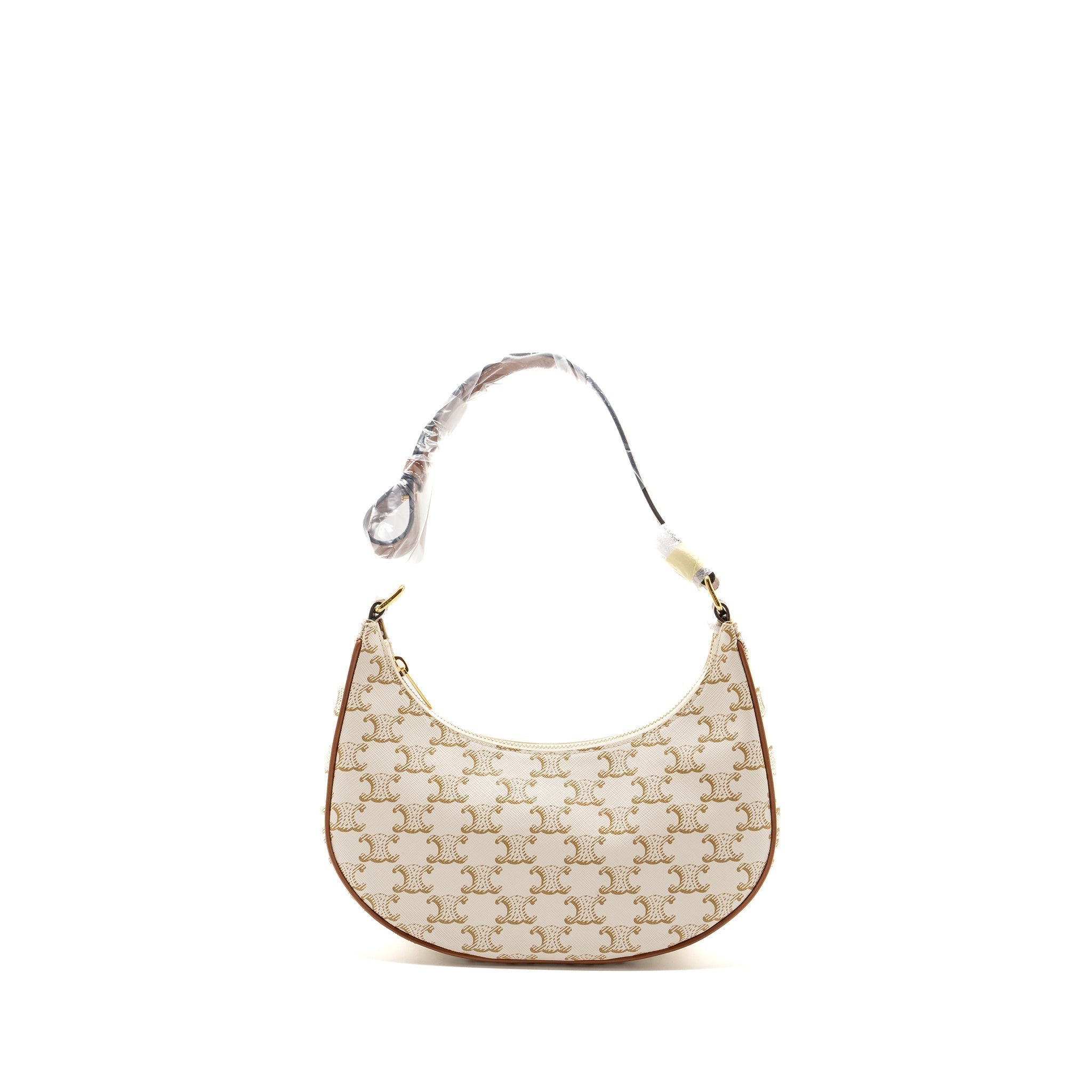 Celine Ava Bag Triomphe Canvas/Calfskin White
