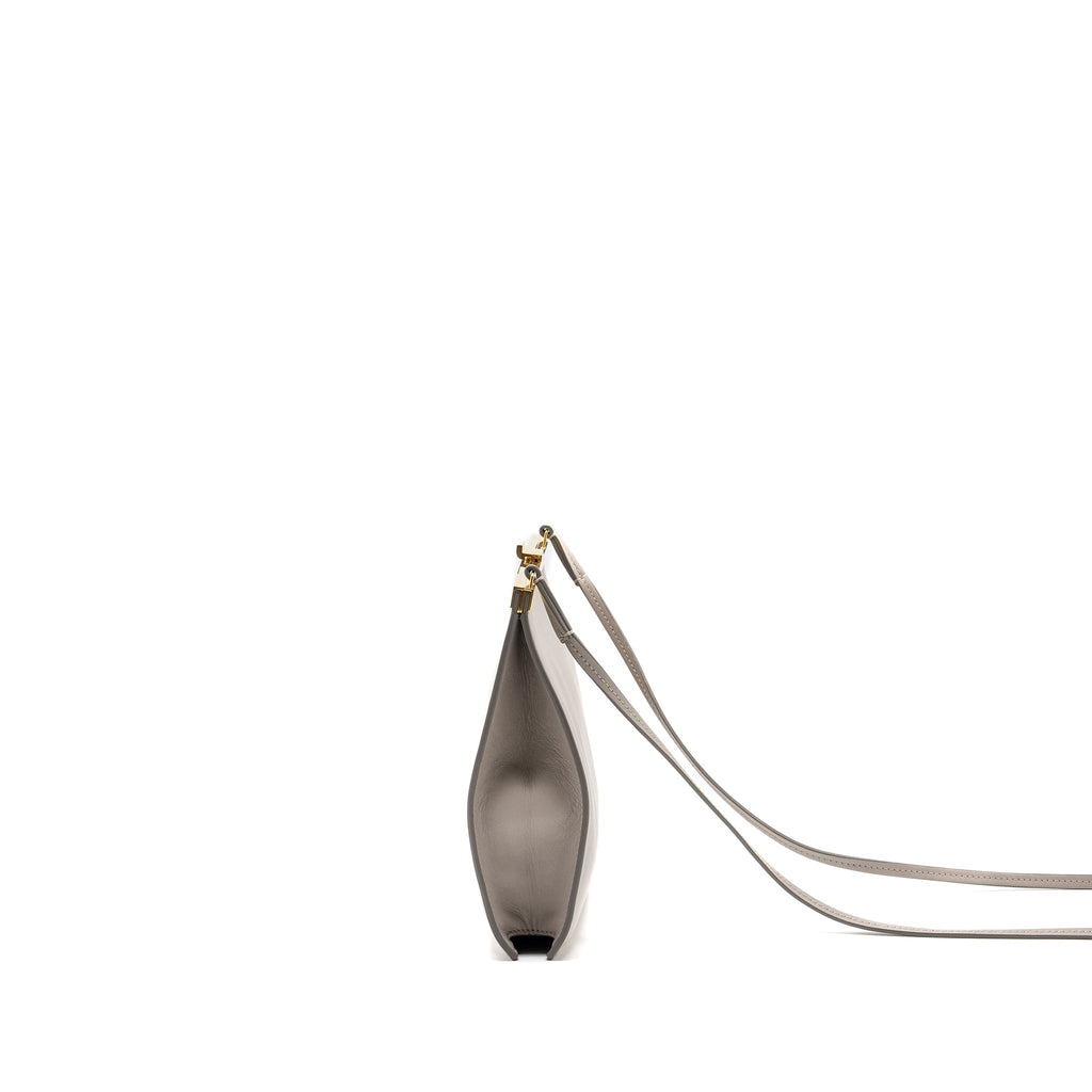 Celine mini clasp shoulder bag light grey leather