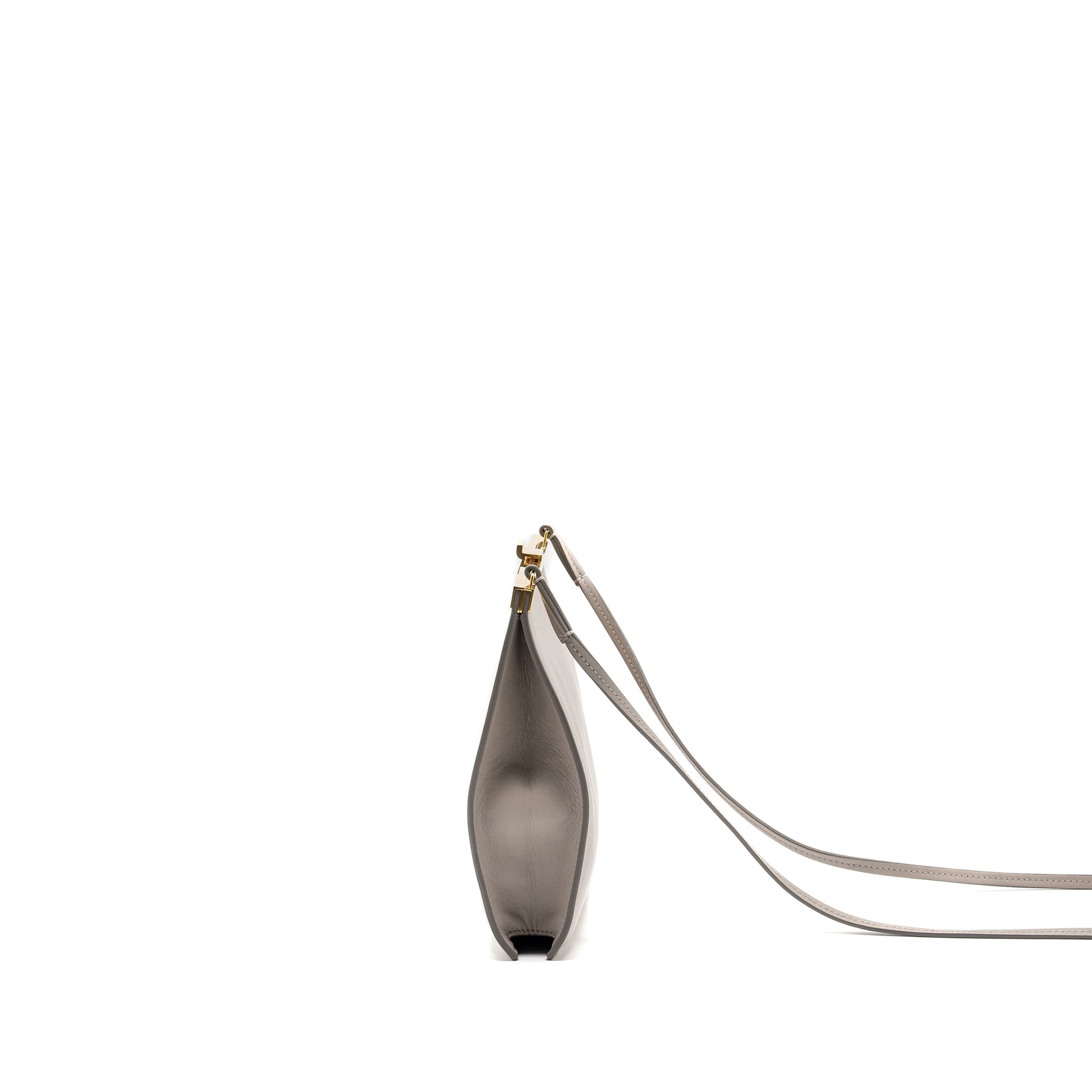 Celine mini clasp shoulder bag light grey leather
