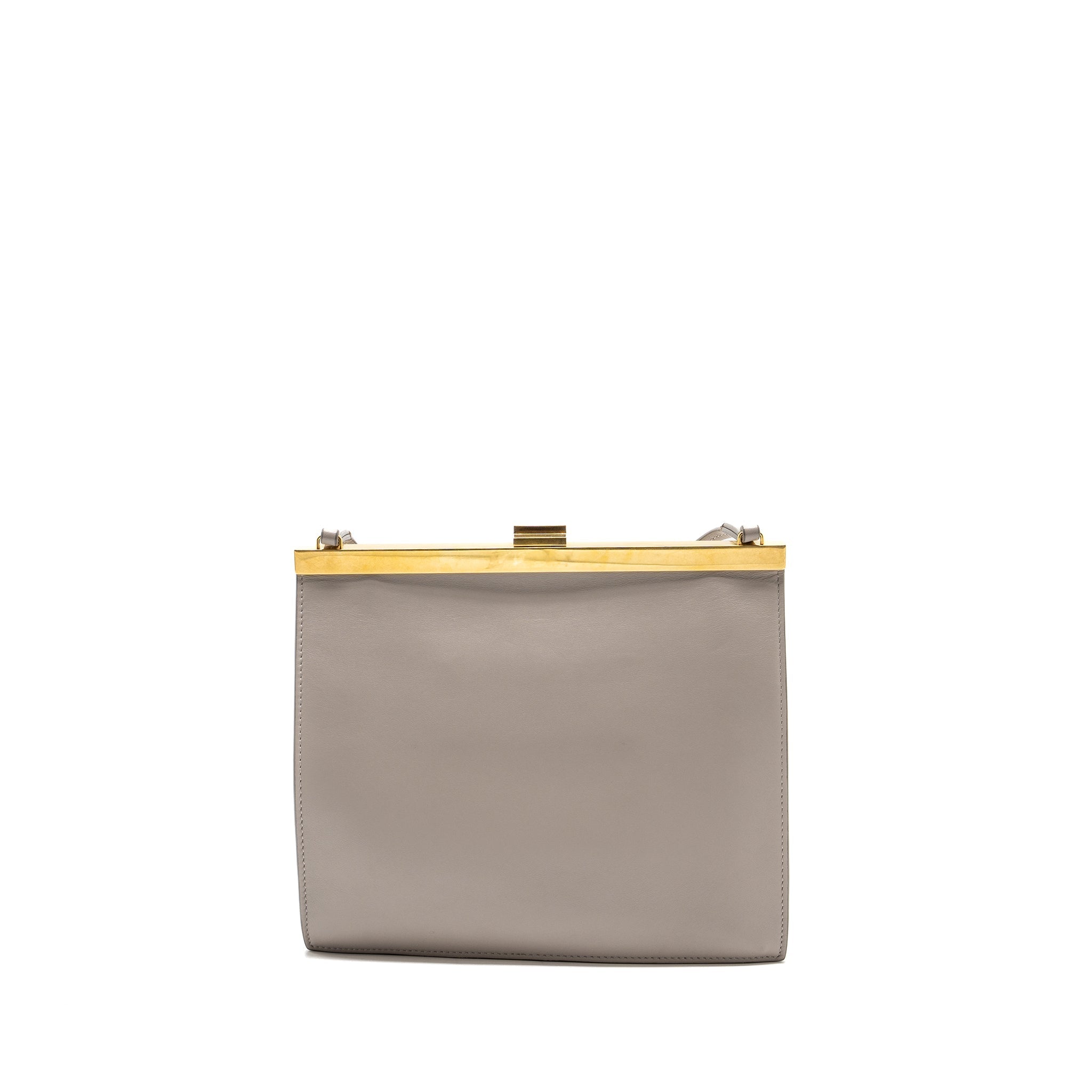 Celine mini clasp shoulder bag light grey leather