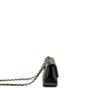 Chanel Mini Square Flap Bag Lambskin Black LGHW (Microchip)