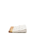Bottega Veneta Cream Snap Clutch Bag Calfskin/Wood White Multicolour Hardware