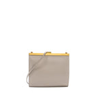 Celine mini clasp shoulder bag light grey leather