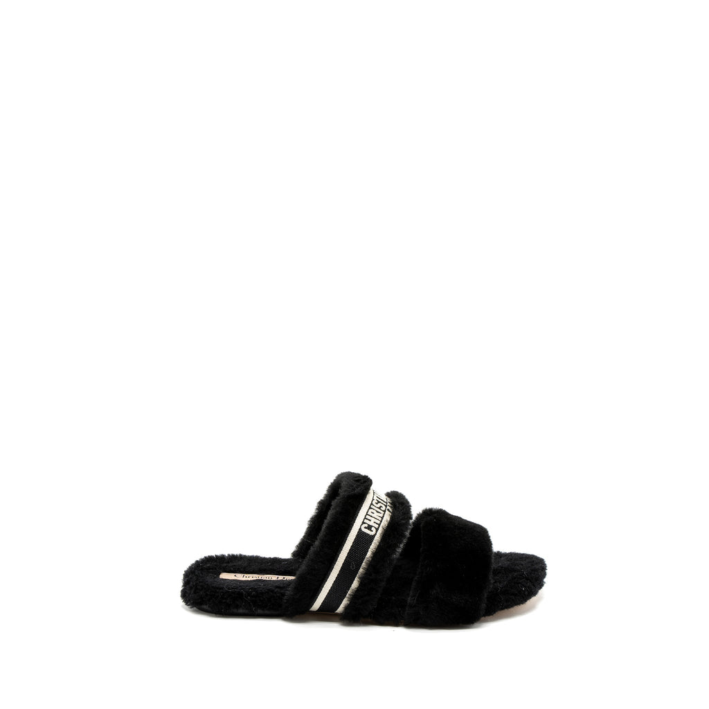 Dior Size 39 Chez Moi Sandals Shearling Black