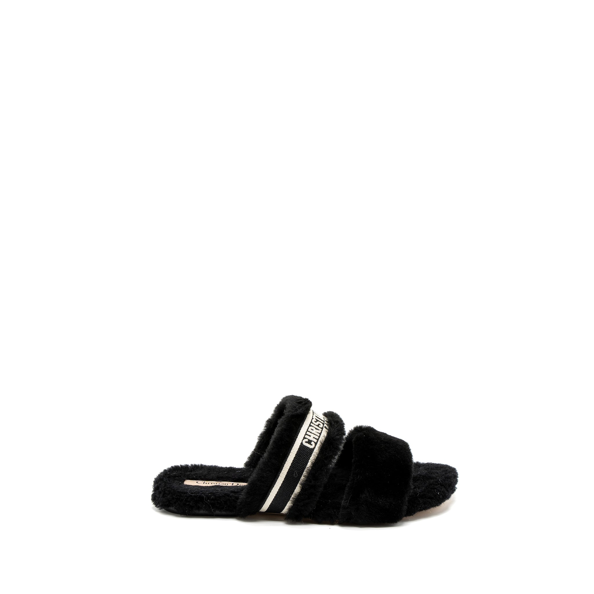 Dior Size 39 Chez Moi Sandals Shearling Black